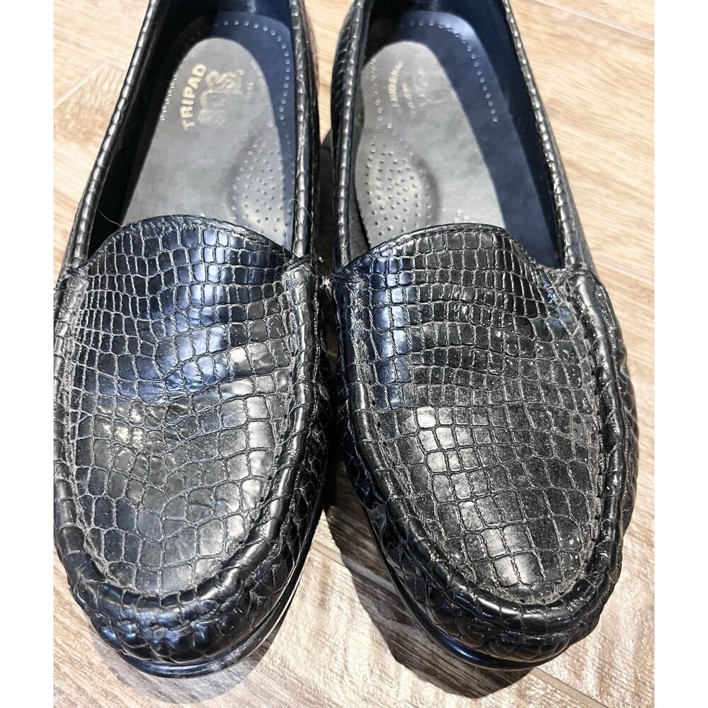 SAS Simplify Loafers Women's Size 6 1/2 M Black Croc Comfort Shoes Slip On - Picture 7 of 11